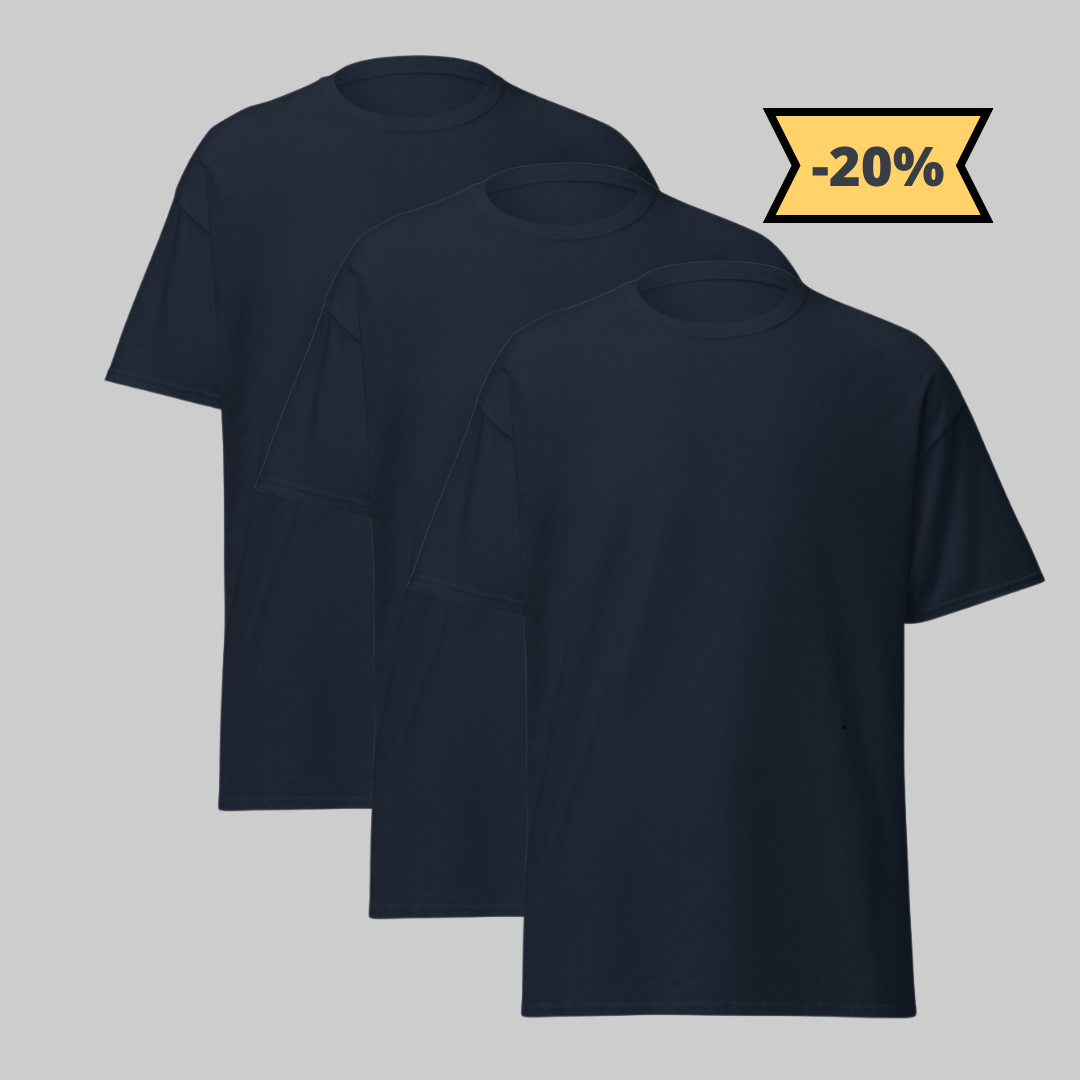 Camiseta Azul de Modal Pack 3 - Estilo y frescura en color azul Paquete de 3. La prenda perfecta para destacar en cualquier ocasión. Guatemala