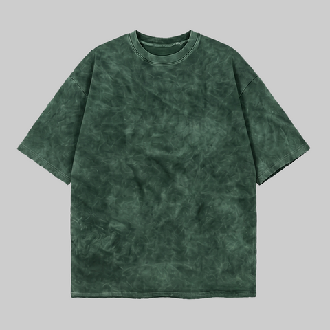 Playera Acid Wash Verde Oversize 240G