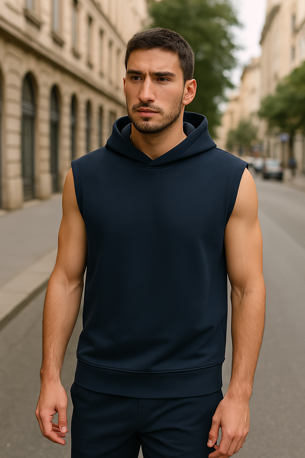 T-shirt noir sans manches