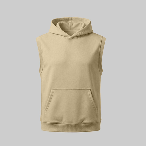 Sudadero Beige Sin Mangas - tono uniforme HdT