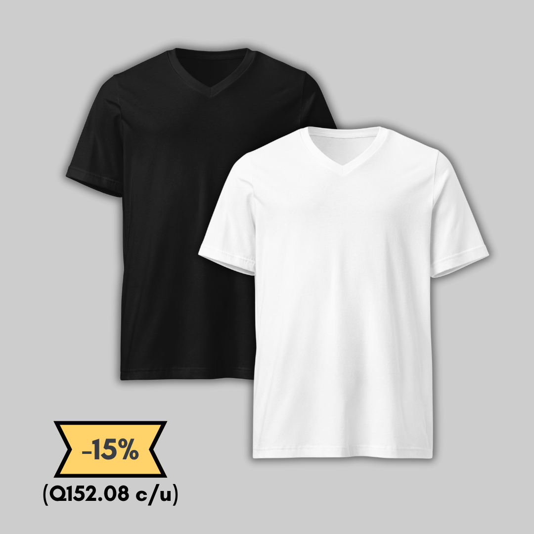 Lot de 2 t-shirts à col en V