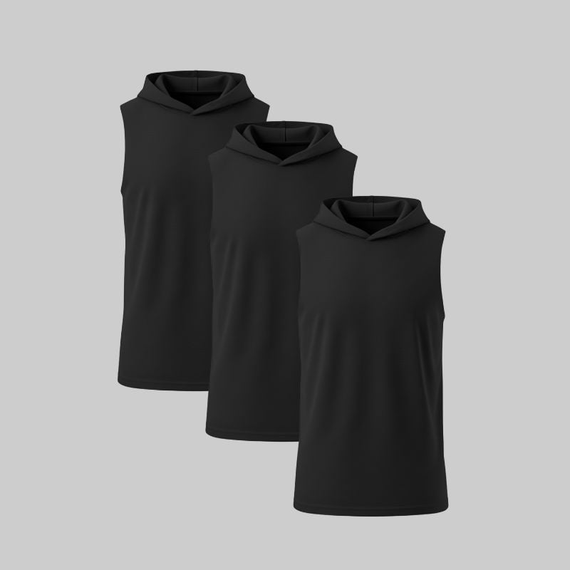 Camiseta Sin Mangas con Capucha Pack 3