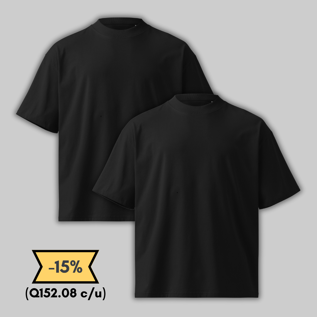 Playera Negra Oversize Pack 2