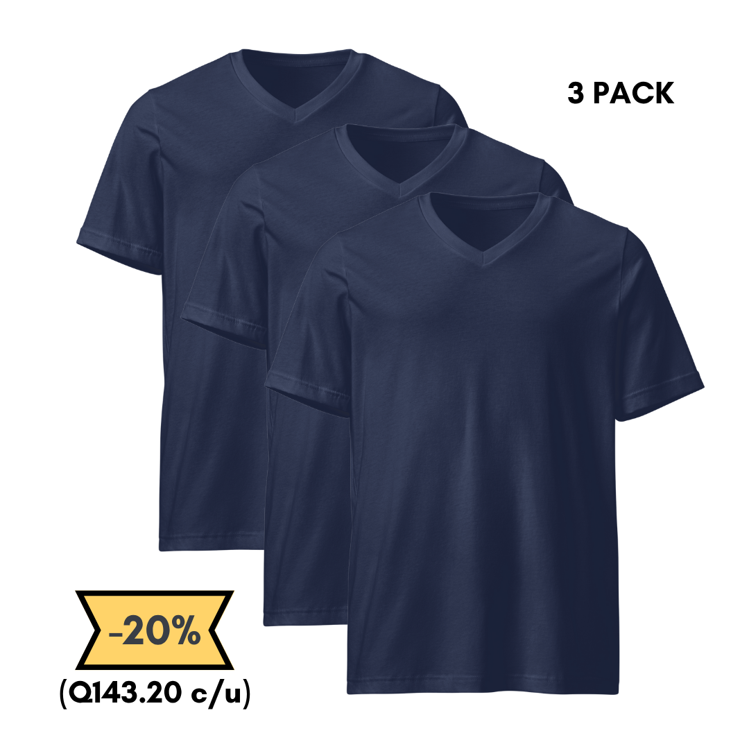 Playera Cuello V Pack 3