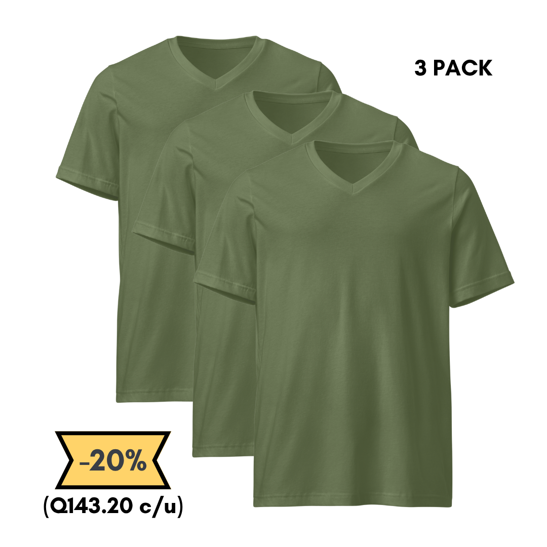 Playera Cuello V Pack 3