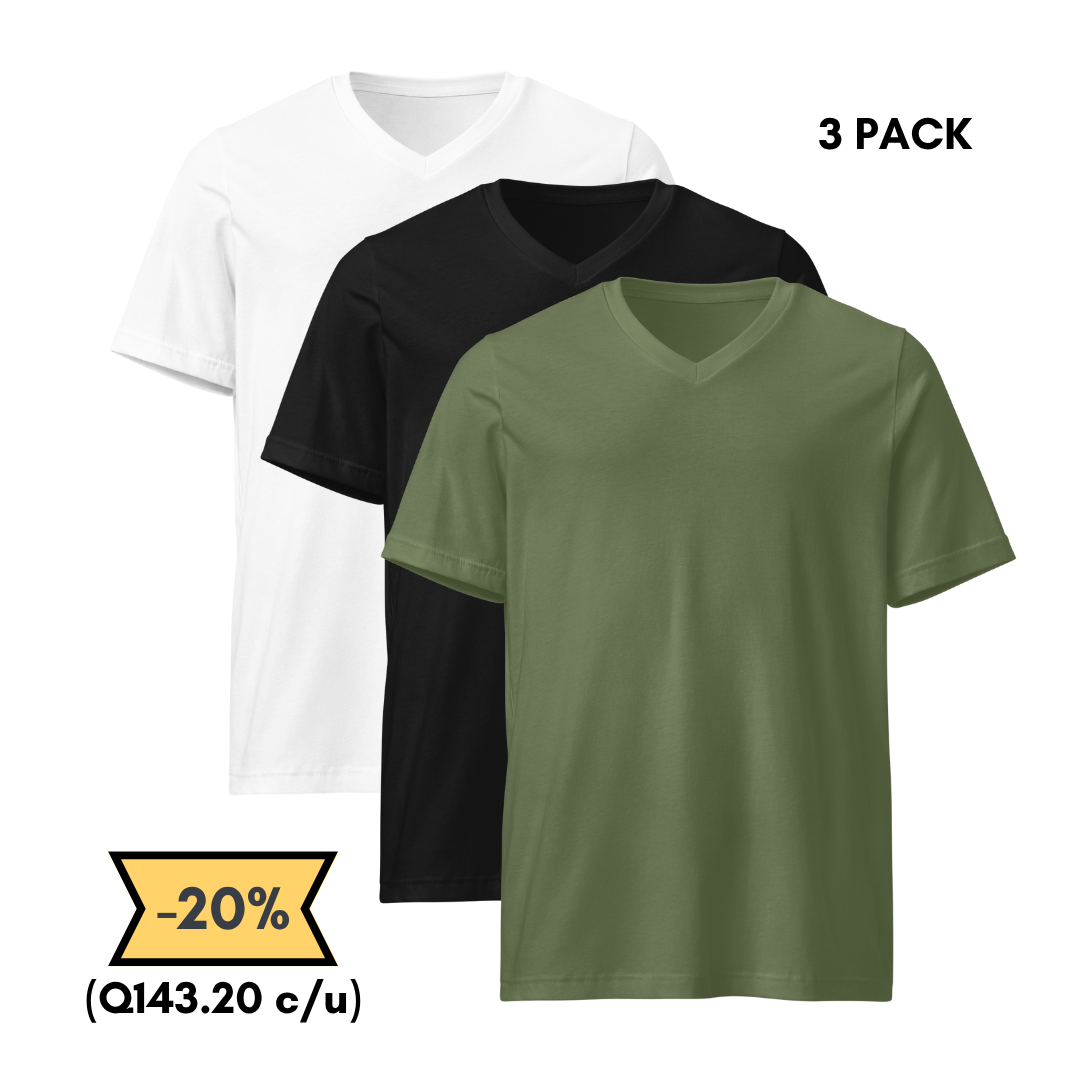 Playera Cuello V Pack 3