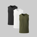 Camiseta Sin Mangas Cuello en V Pack 3