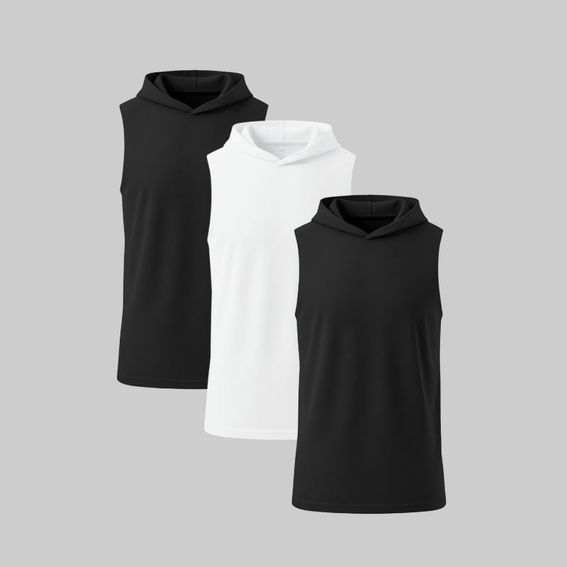 Camiseta Sin Mangas con Capucha Pack 3