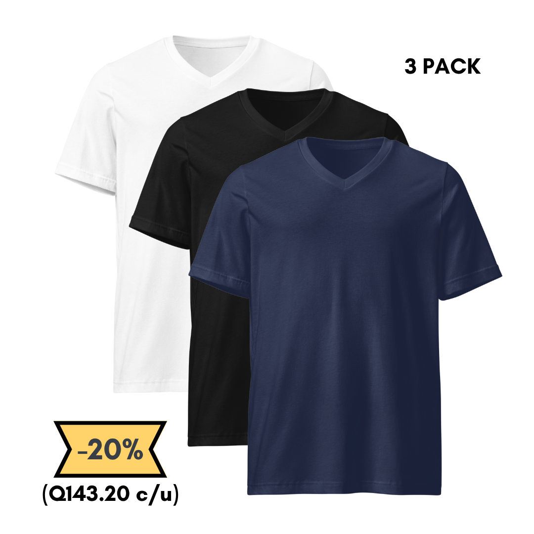 Playera Cuello V Pack 3