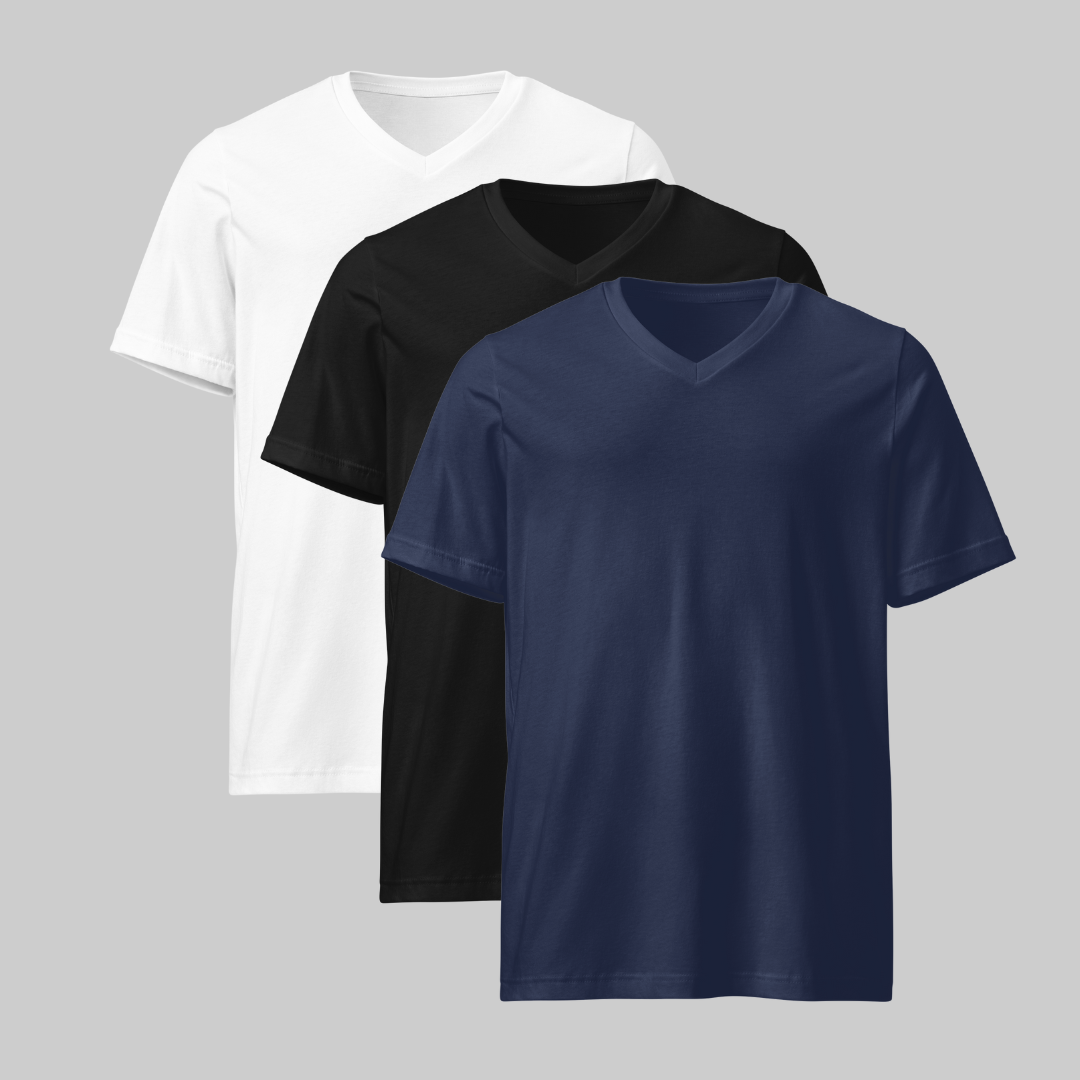 Playera Cuello V Pack 3