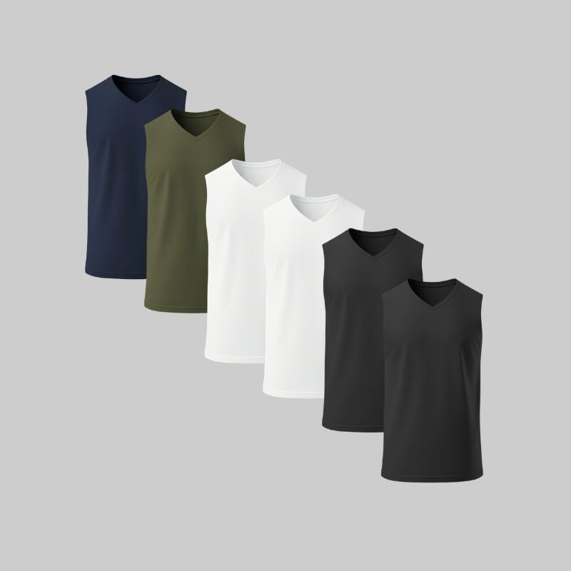 Camiseta Sin Mangas Cuello V Pack 6