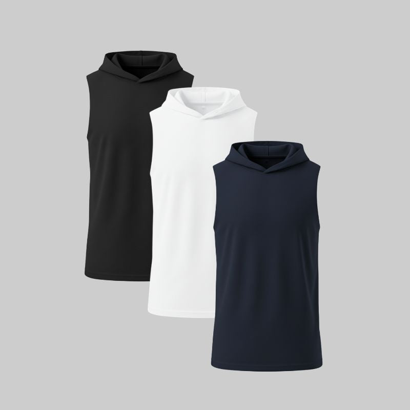 Camiseta Sin Mangas con Capucha Pack 3