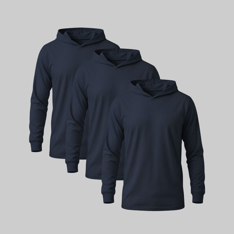 Playera manga larga con capucha Pack 3