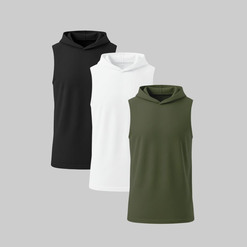 Camiseta Sin Mangas con Capucha Pack 3