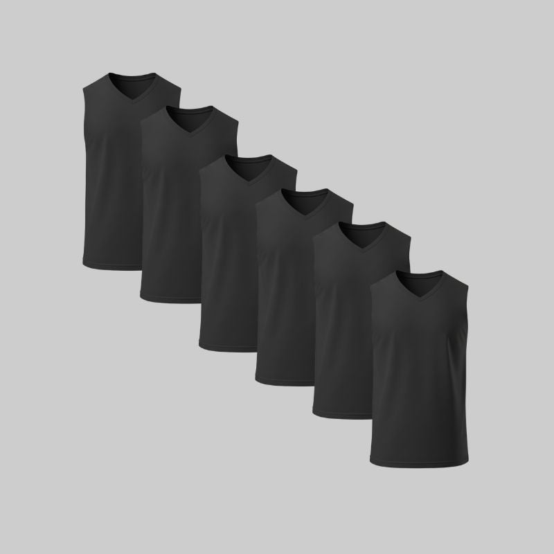 Camiseta Sin Mangas Cuello V Pack 6