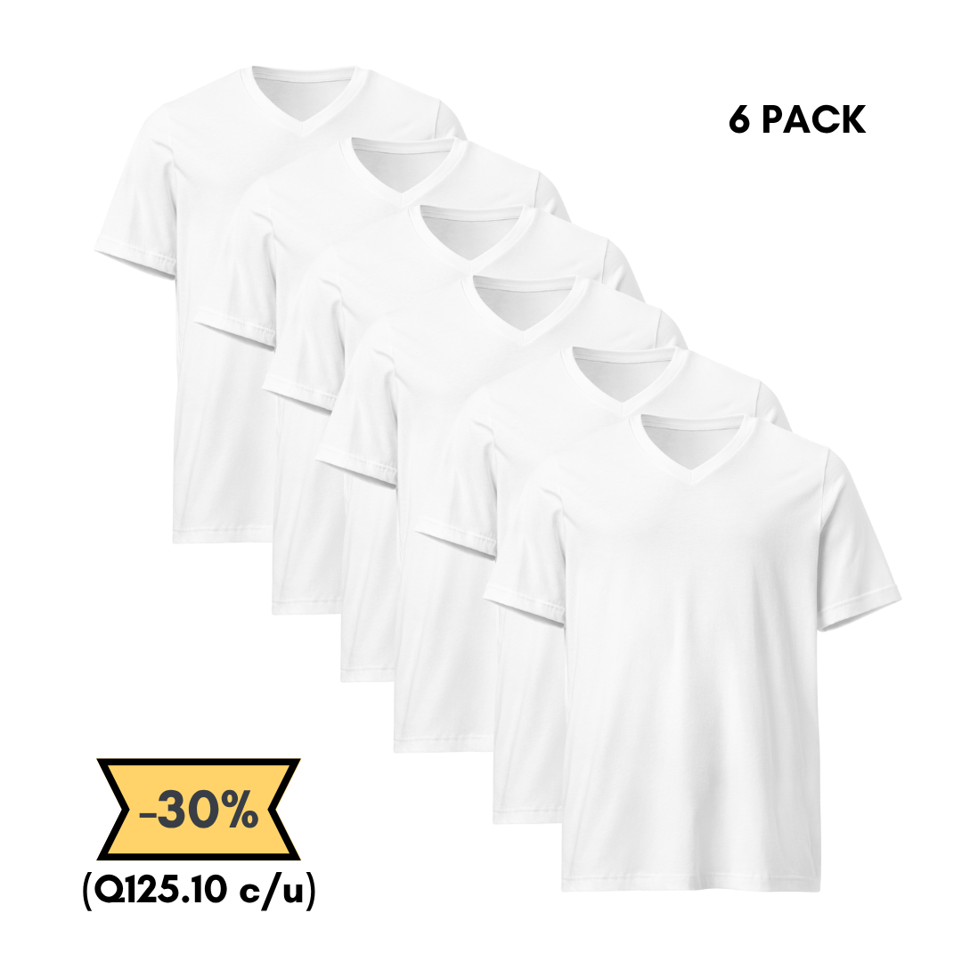 Playera Cuello V Pack 6