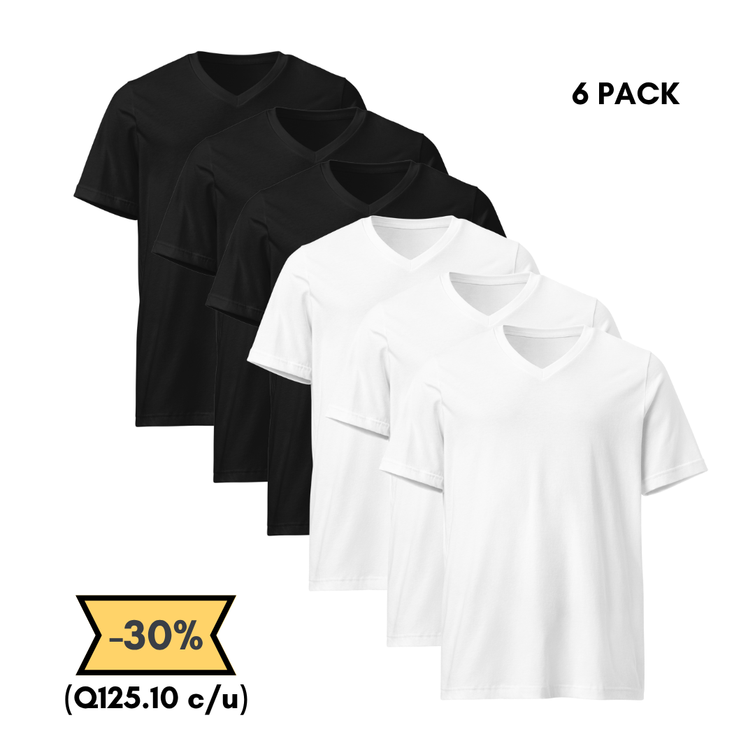 Playera Cuello V Pack 6