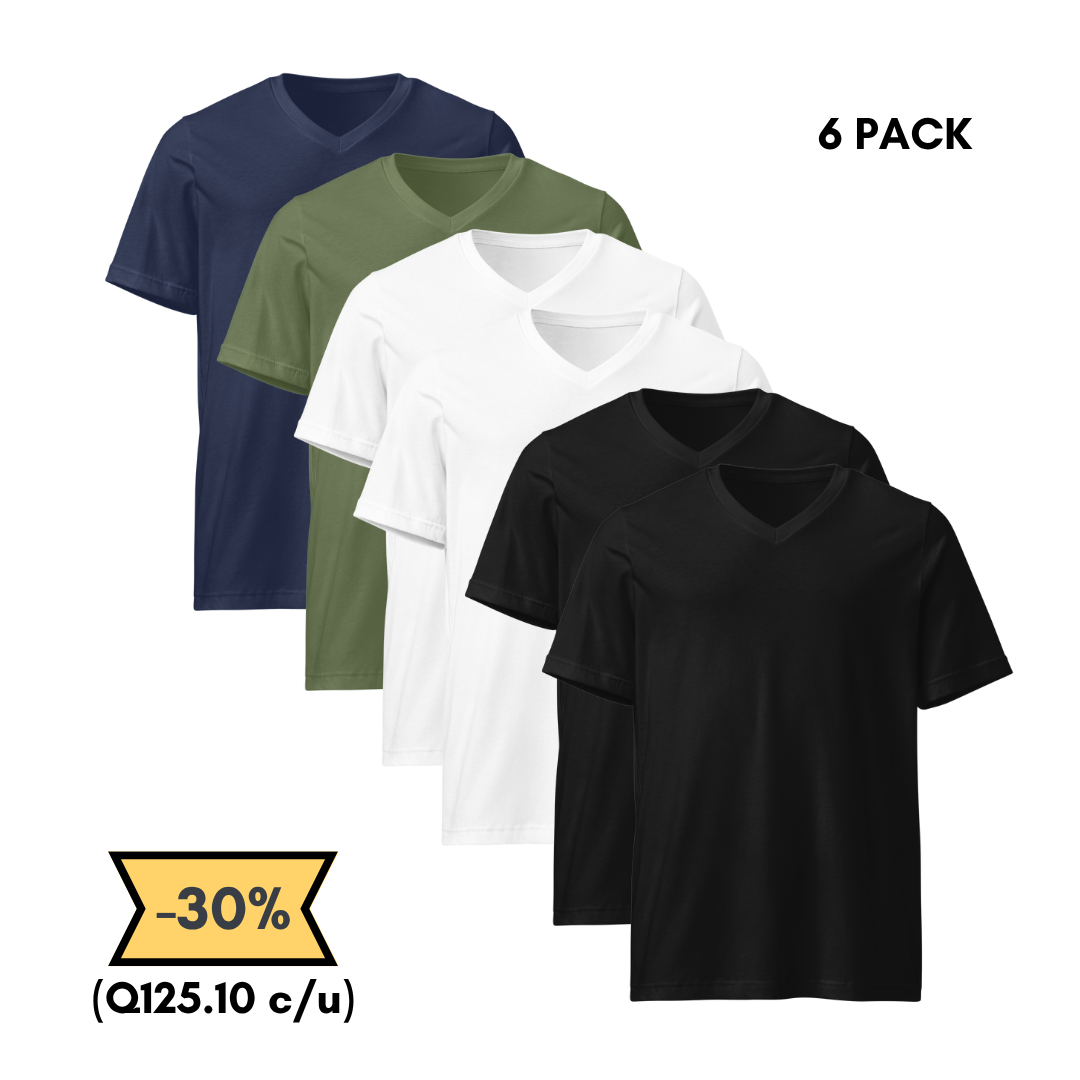 Playera Cuello V Pack 6