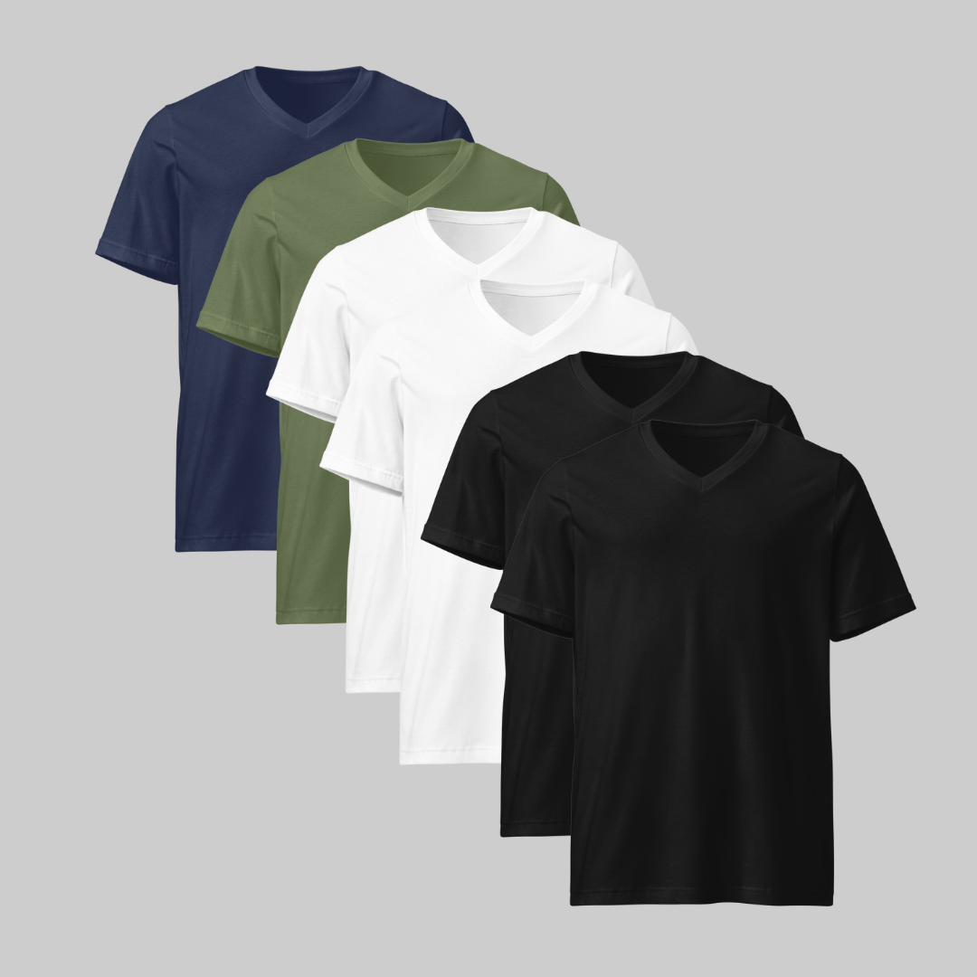 Playera Cuello V Pack 6