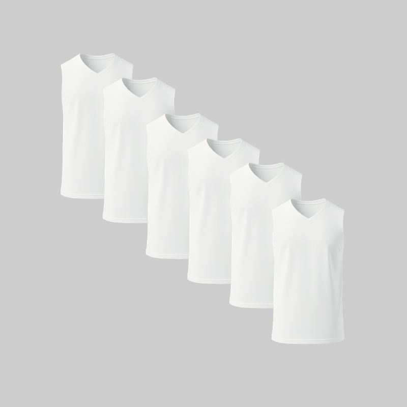Camiseta Sin Mangas Cuello V Pack 6