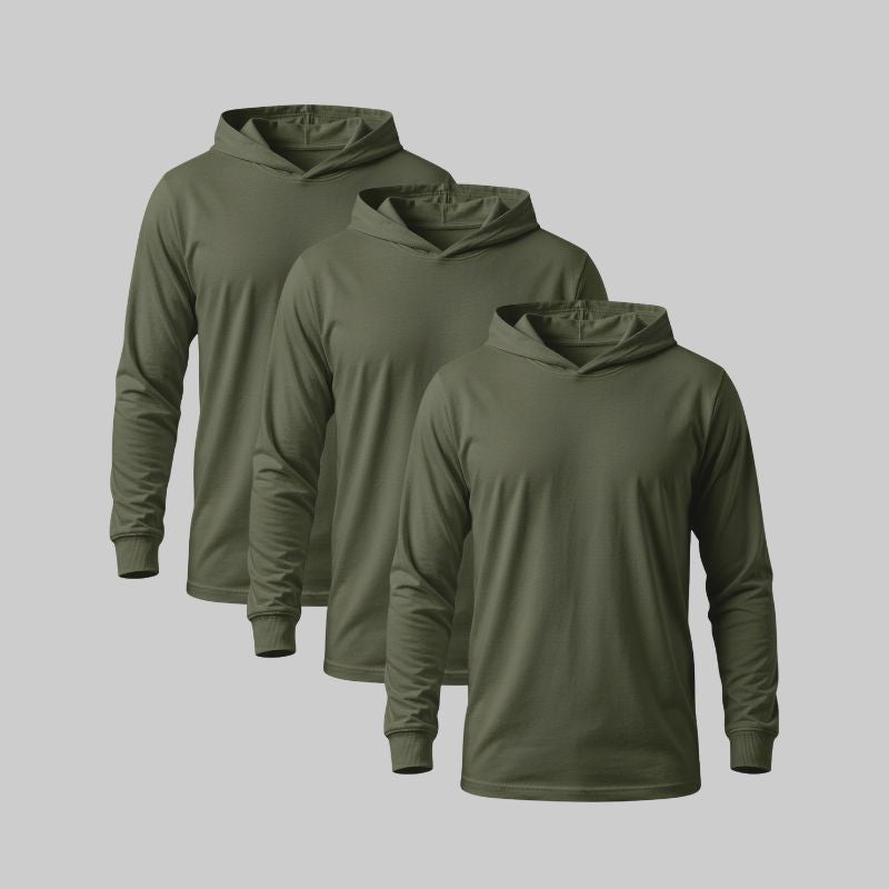 Playera manga larga con capucha Pack 3