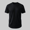 Playera Negra con Corte Curvo