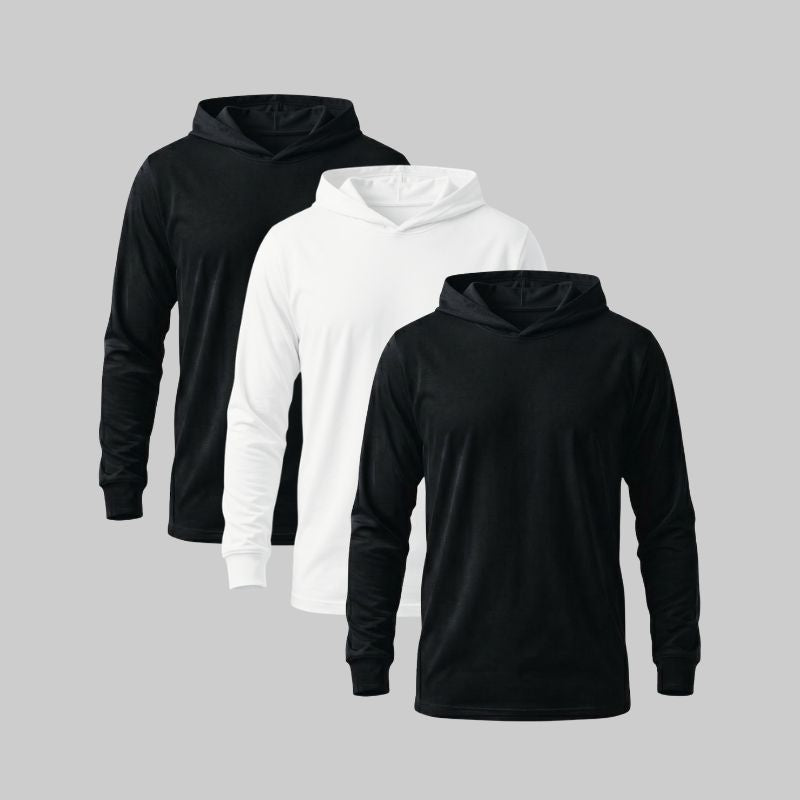 Playera manga larga con capucha Pack 3