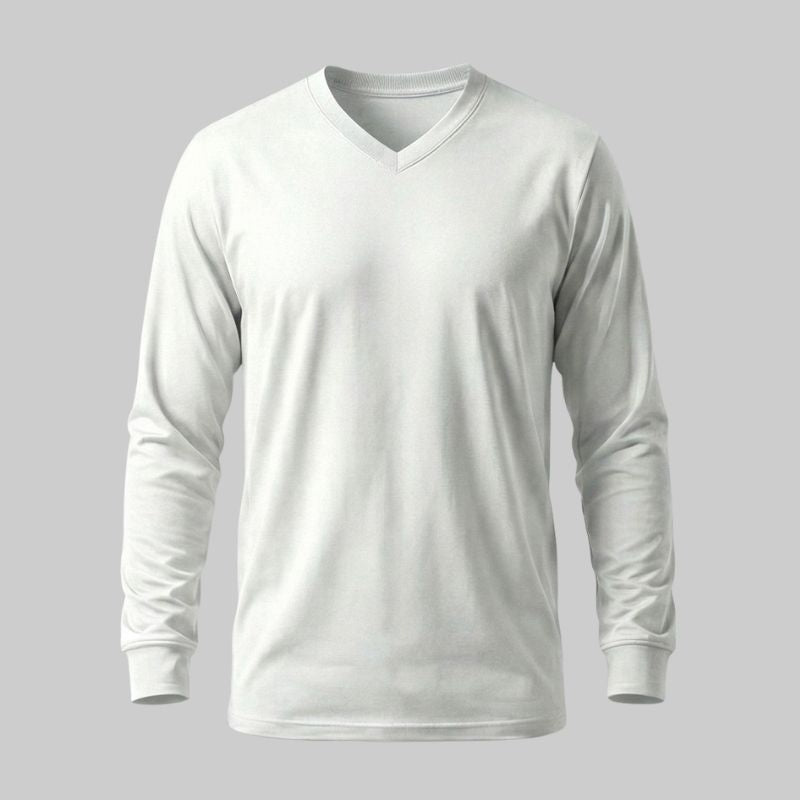 Long-sleeved V-neck T-shirt