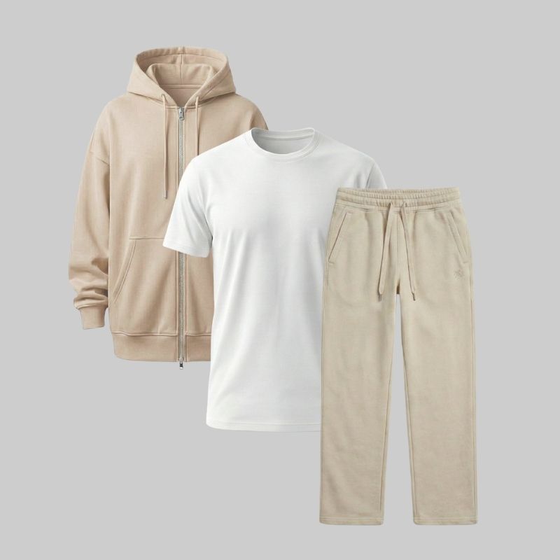 Set Hoodie Oversize con Zipper + Pants