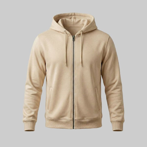 Sudadero Beige con capucha y Zipper