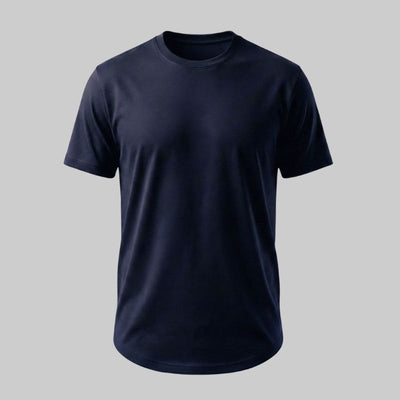 Playera Azul con Corte Curvo