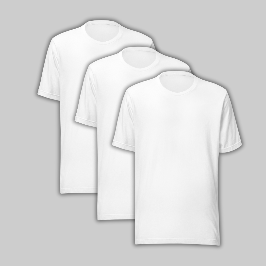 Playera Blanca de Algodón Pack 3