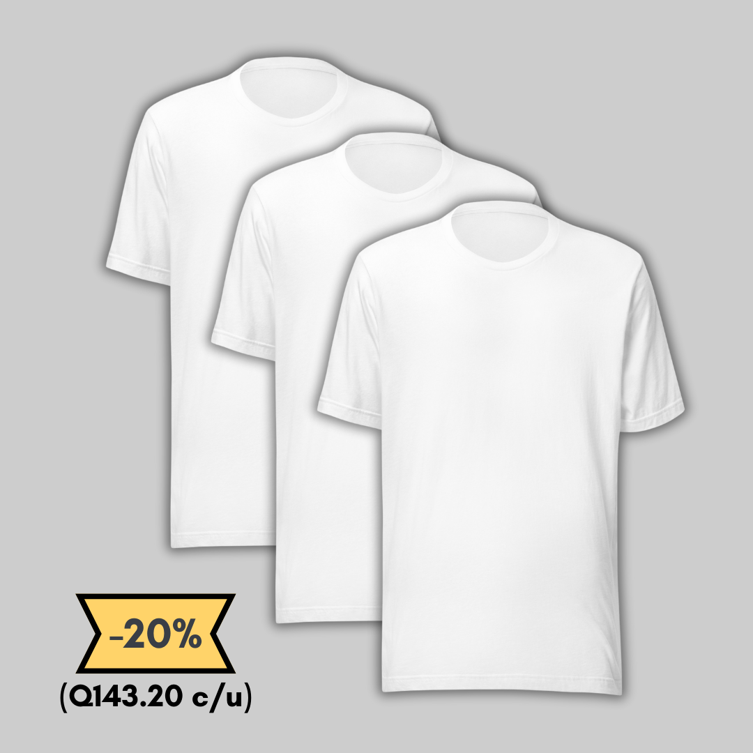 Lot de 3 t-shirts en coton blanc