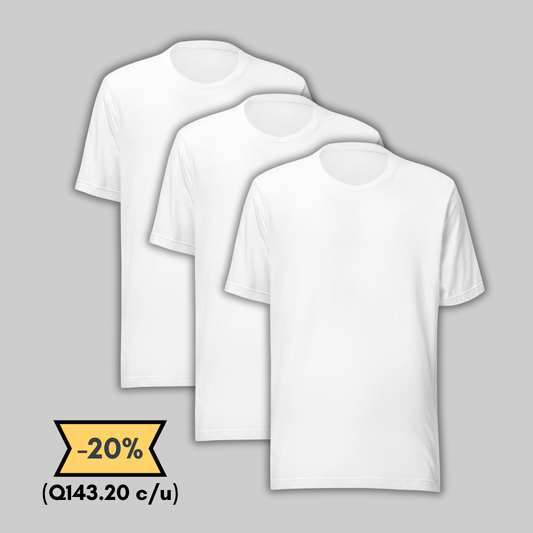 White Cotton T-shirt Pack of 3