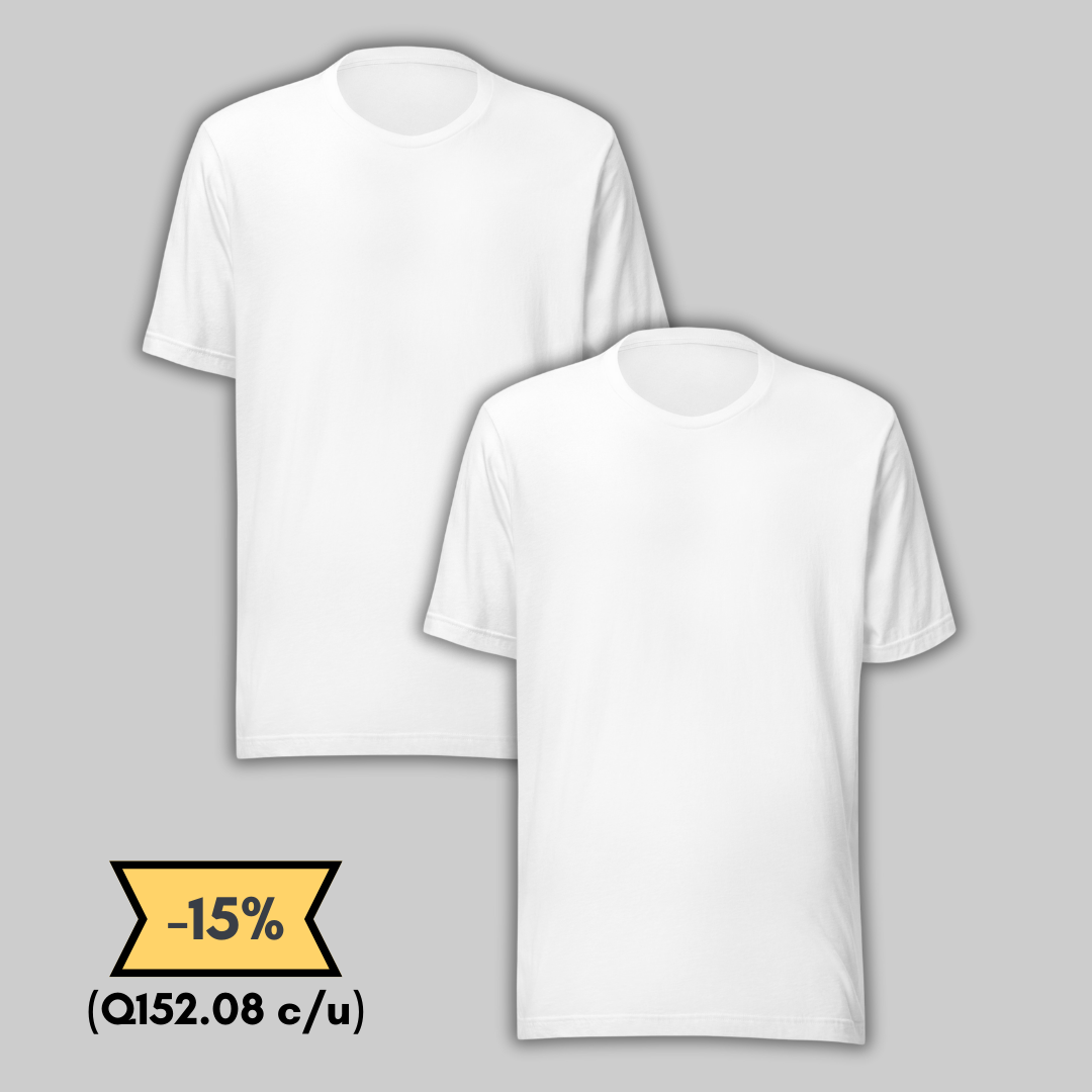 Playera Blanca de Algodón Pack 2