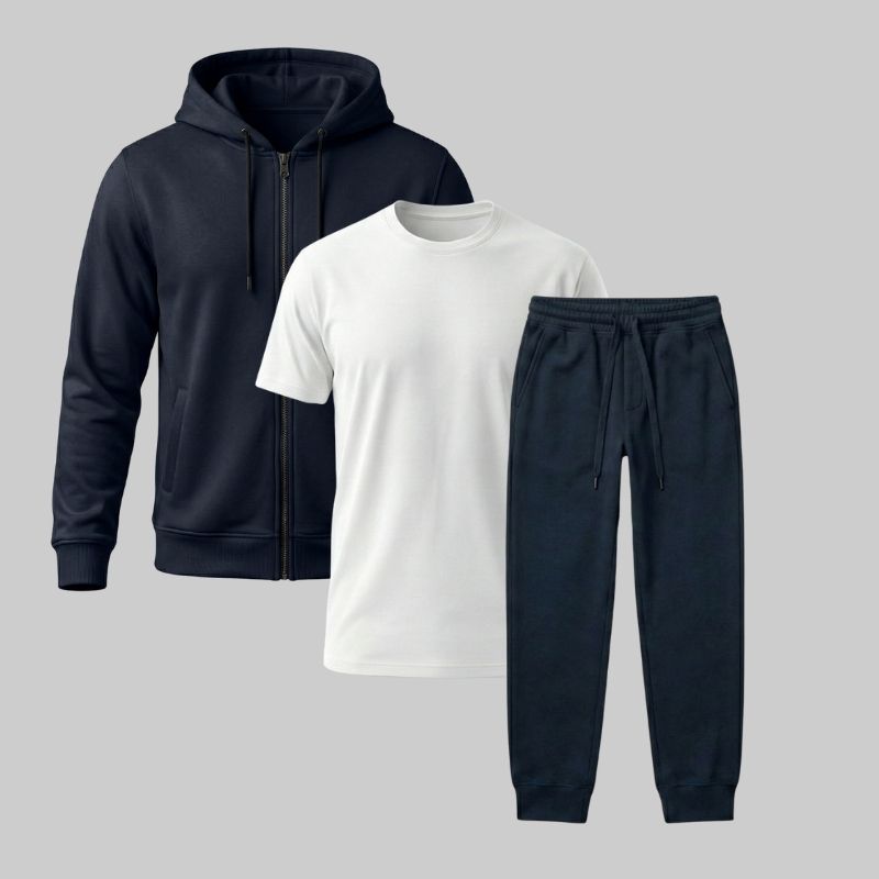 Set Hoodie con Zipper + Jogger