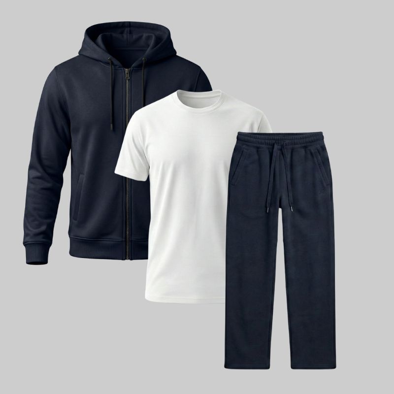 Set Hoodie con Zipper + Pants