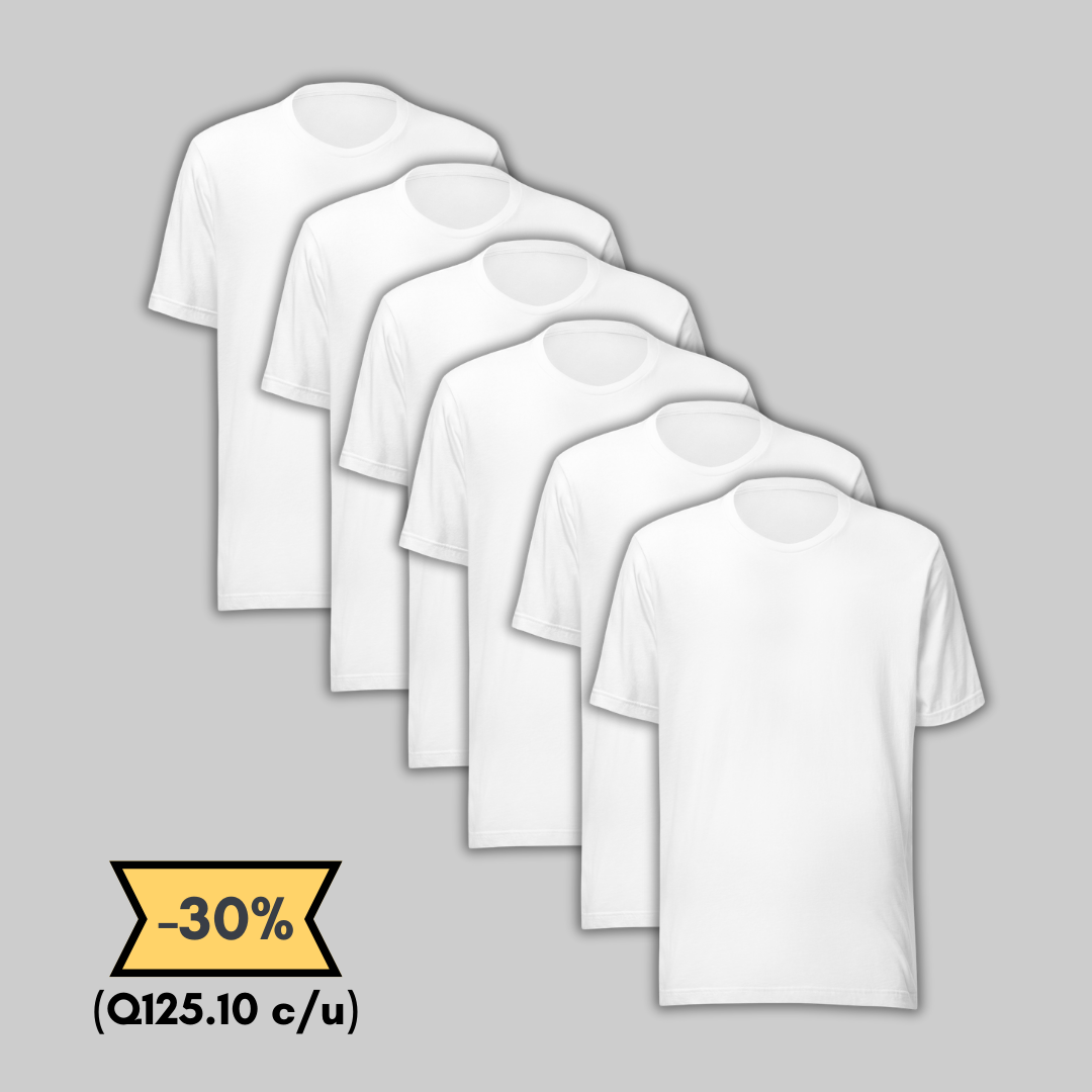 White Cotton T-shirt Pack of 6