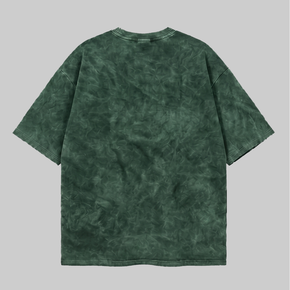 Playera Acid Wash Verde Oversize 240G — vista 2