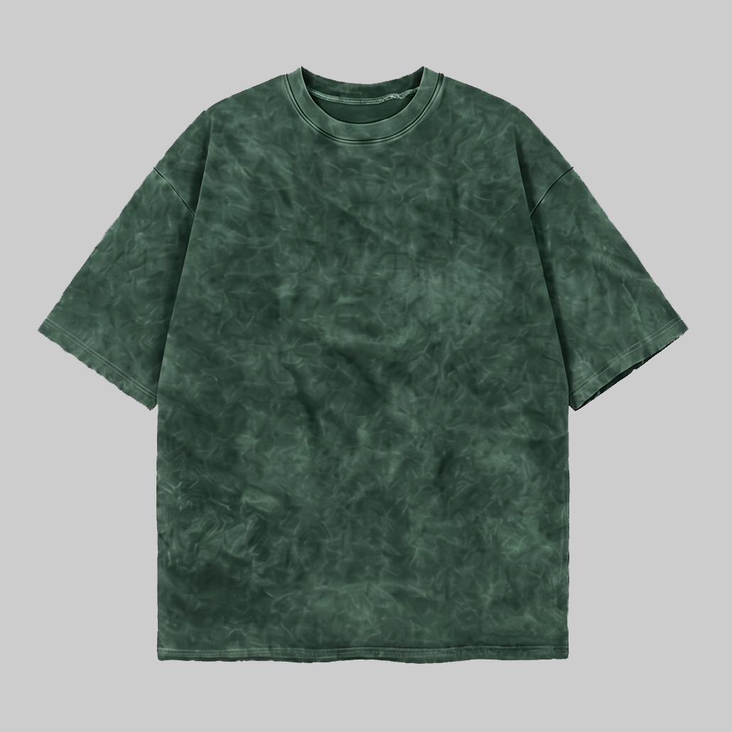 Playera Acid Wash Verde Oversize 240G