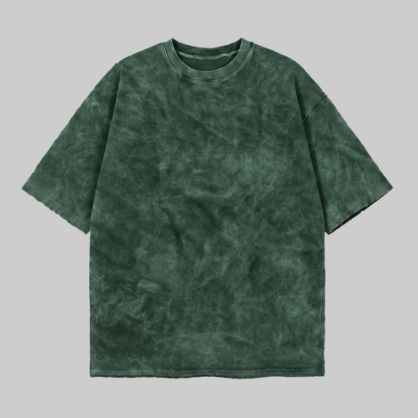 Playera Acid Wash Verde Oversize 240G