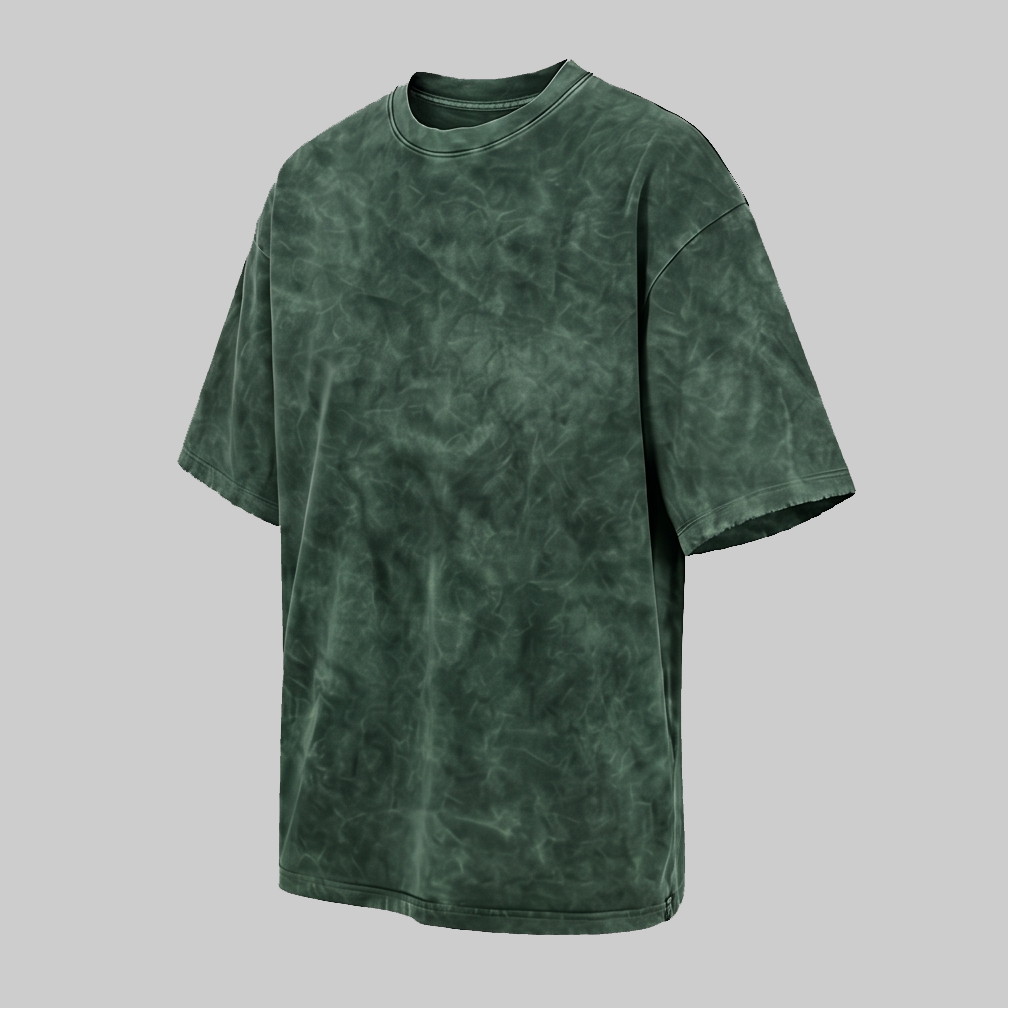 Playera Acid Wash Verde Oversize 240G — vista 4