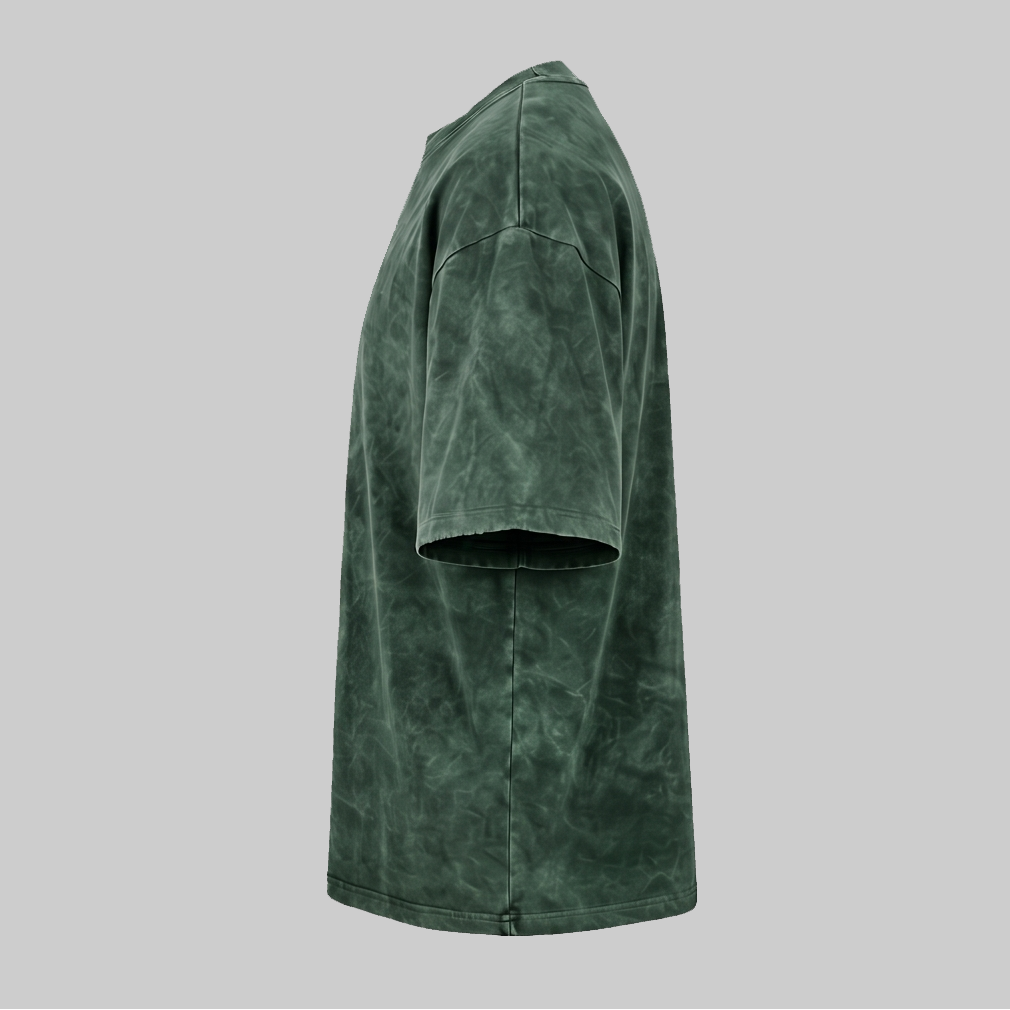 Playera Acid Wash Verde Oversize 240G — vista 3