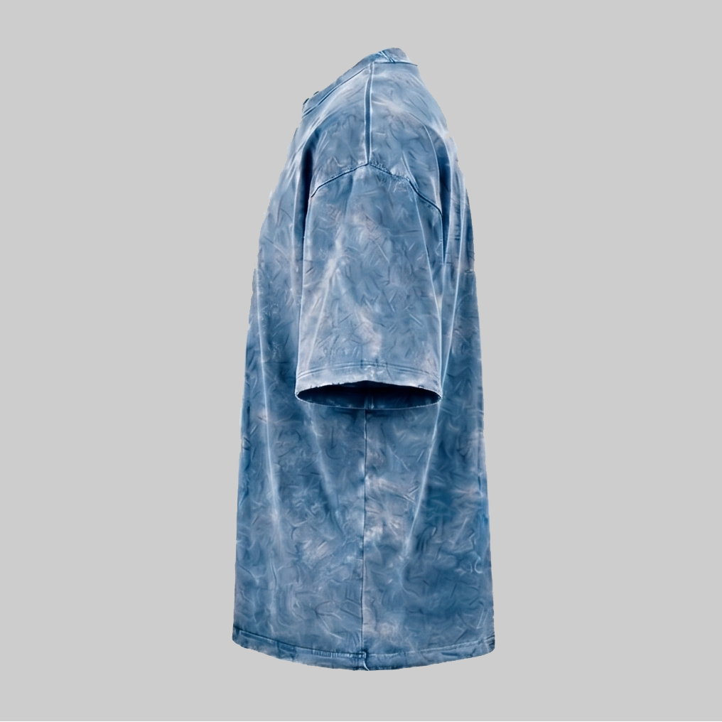 Playera Acid Wash Celeste Oversize 240G — vista 3