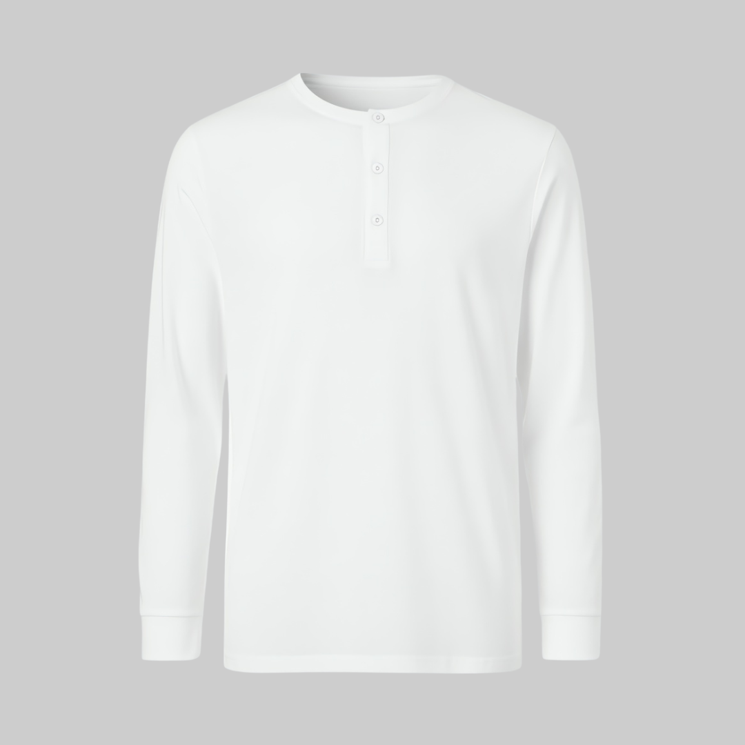 Camiseta Blanca con Botones Manga Larga