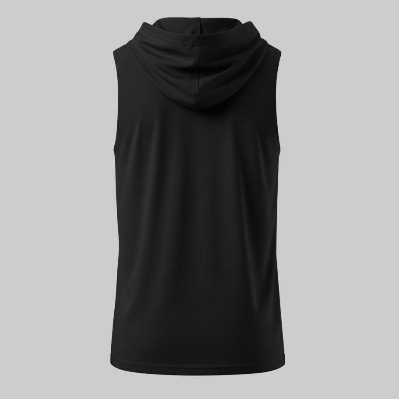 Camiseta Negra Sin Mangas con Capucha