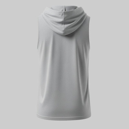 Camiseta Gris Sin Mangas con Capucha