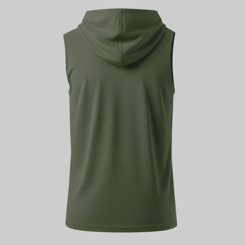 Camiseta Verde Sin Mangas con Capucha