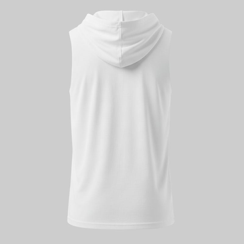 Camiseta Blanca Sin Mangas con Capucha