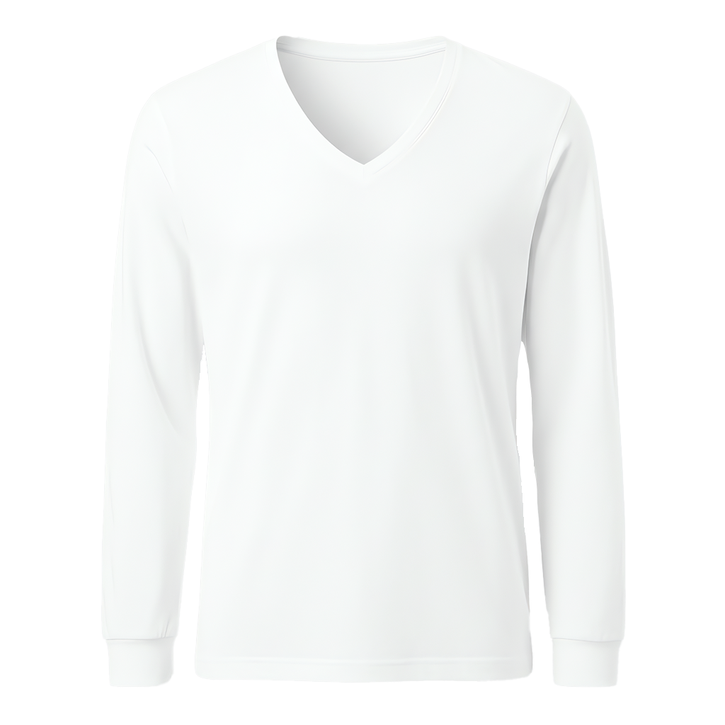 Playera Blanca manga larga Cuello en V